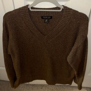 Rachel Zoe V-Neck Sweater in Deep Brown